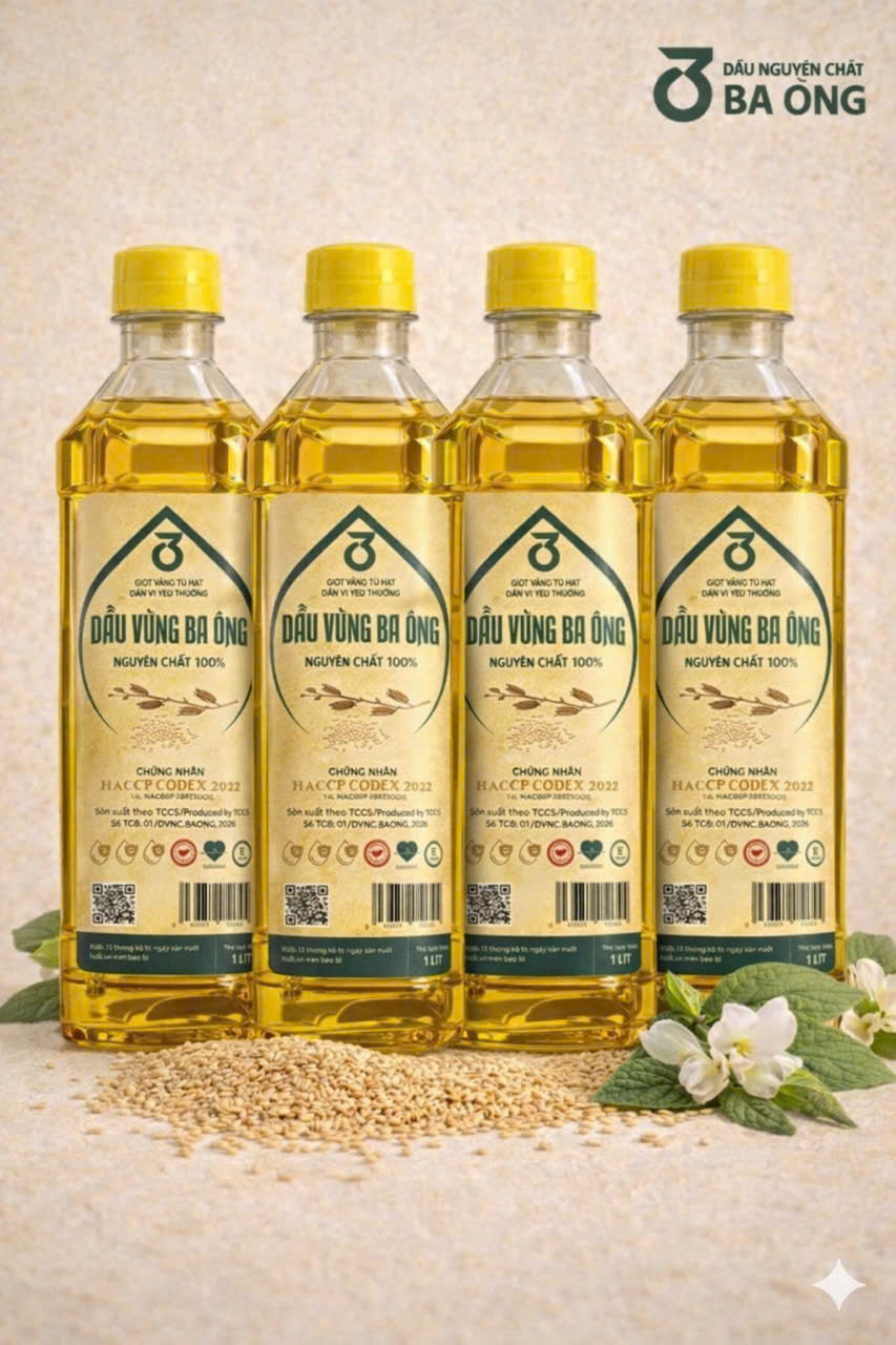 4 Lít Dầu Vừng/ Mè nguyên chất 100% Đạt chứng nhận quốc tế HCCP Codex 2022