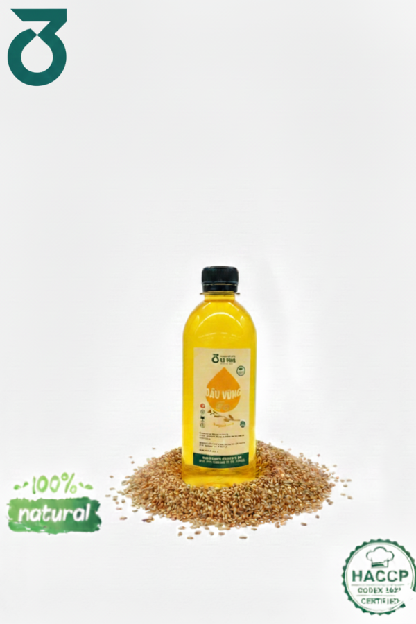 500ml Dầu vừng/ mè nguyên chất 100% đạt chứng nhận quốc tế HCCP Codex 2022