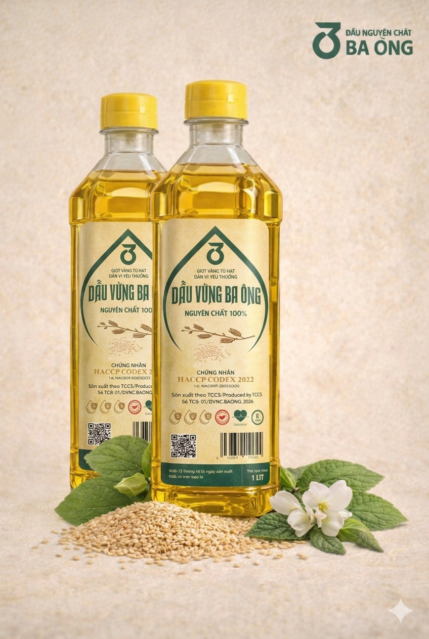 2 Lít Dầu Vừng/ Mè nguyên chất 100% Đạt chứng nhận quốc tế HCCP Codex 2022